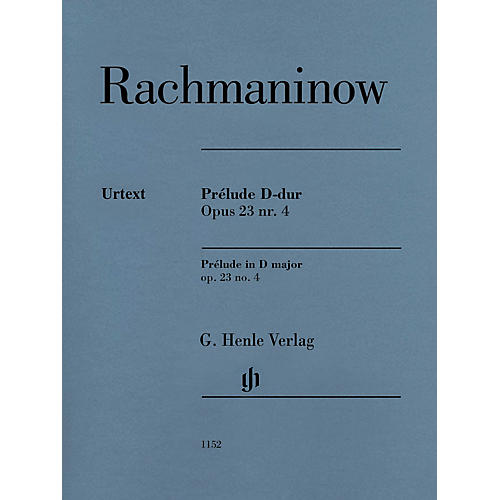 G. Henle Verlag Prelude in D Major Op. 23 No. 4 Henle Music Softcover by Rachmaninoff Edited by Dominik Rahmer