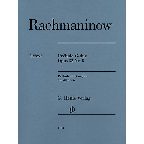 G. Henle Verlag Prelude in G Major Op. 32 No. 5 Henle Music Folio by Rachmaninoff Edited by Dominik Rahmer (Advanced)