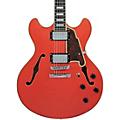 D'Angelico Premier DC Semi-Hollow Electric Guitar with Stopbar Tailpiece Black FlakeFiesta Red