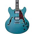 D'Angelico Premier DC Semi-Hollow Electric Guitar with Stopbar Tailpiece Black FlakeOcean Turquoise