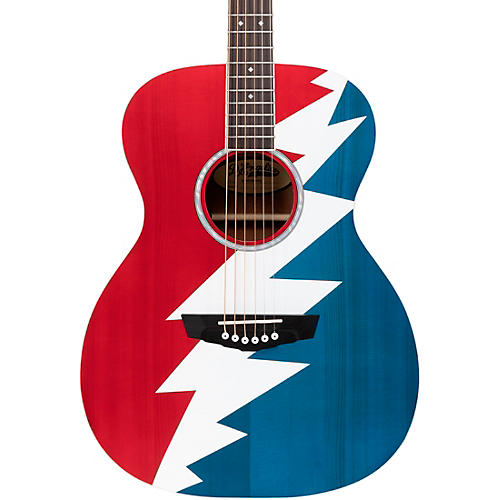 D'Angelico Premier Grateful Dead Tammany Limited-Edition Acoustic-Electric Guitar - Condition 1 - Mint Red, White, and Blue Lightning Bolt