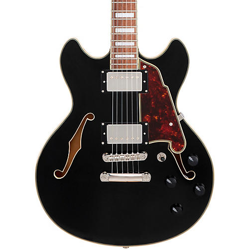 D'Angelico Premier Mini DC Semi-Hollow Electric Guitar Solid Black