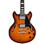 D'Angelico Premier Mini DC Semi-Hollow Electric Guitar With Stopbar Tailpiece Dark Iced Tea Burst