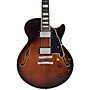 D'Angelico Premier SS Semi-Hollow Electric Guitar With Stopbar Tailpiece Brown Burst