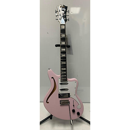 D'Angelico Premier Series Bedford Hollow Body Electric Guitar Shell Pink