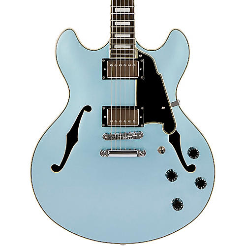 D'Angelico Premier Series DC Boardwalk Semi-Hollow Electric Guitar with Seymour Duncan Humbuckers Ice Blue Metallic
