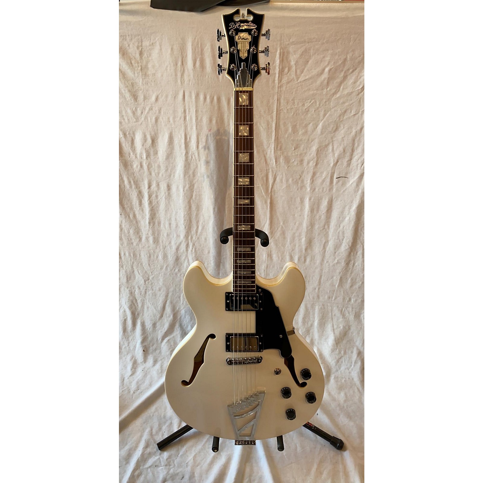 Used D'Angelico Premier Series DC Hollow Body Electric Guitar White