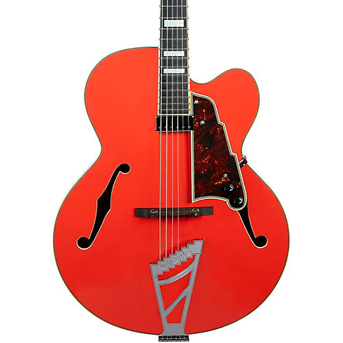 D'Angelico Premier Series EXL-1 Hollowbody Electric Guitar with Stairstep Tailpiece Fiesta Red