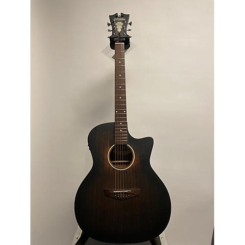 D'Angelico Premier Series Gramercy LS Grand Auditiorium Acoustic Electric Guitar Aged Trans Black