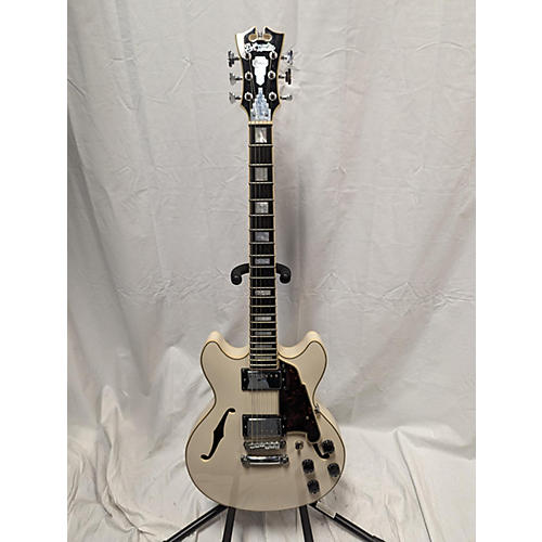 D'Angelico Premier Series Mini DC Hollow Body Electric Guitar Olympic Pearl