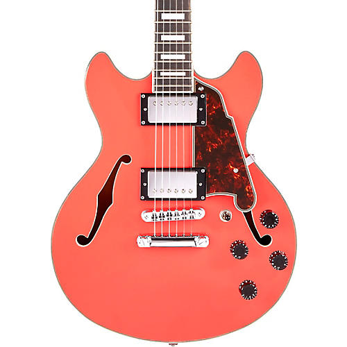 D'Angelico Premier Series Mini DC Semi-Hollow Electric Guitar Stop-bar Tailpiece Condition 1 - Mint Fiesta Red