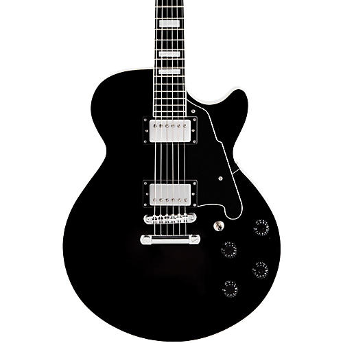 D'Angelico Premier Series SS Semi-Hollowbody Electric Guitar with No F-Holes and Stopbar Tailpiece Black