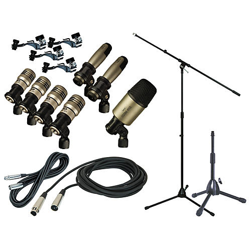 Premium 7-Piece Drum Mic Kit with Stand and Cables