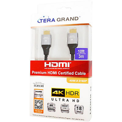 Tera Grand Premium HDMI Cable Certified 2.0 - 4K UltraHD with Aluminum Housing