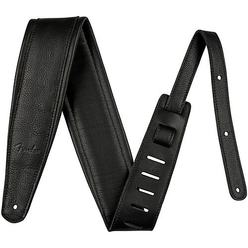 Fender Premium Leather Strap Black 3.5 in.