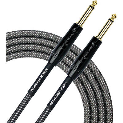 KIRLIN Premium Plus Instrument Cable with Carbon Gray Woven Jacket