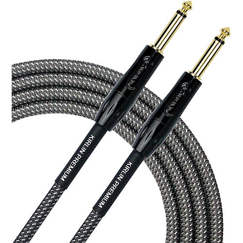 KIRLIN Premium Plus Instrument Cable with Carbon Gray Woven Jacket 10 ft.