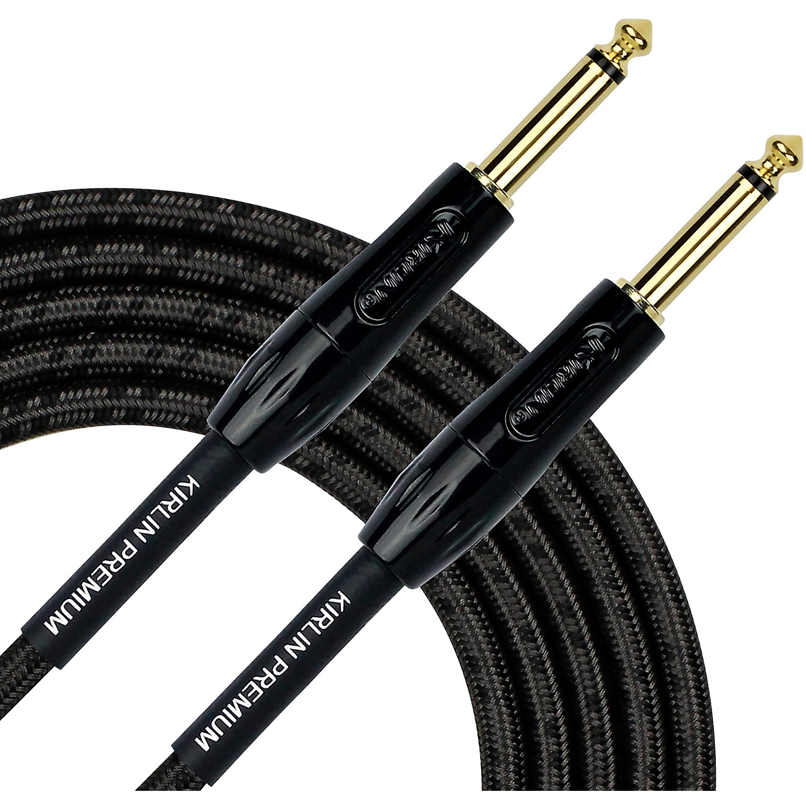 KIRLIN Premium Plus Instrument Cable with Charcoal Gray and Black Woven