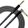KIRLIN Premium Plus Straight to Right Angle Instrument Cable, Carbon Gray Woven Jacket 20 ft.