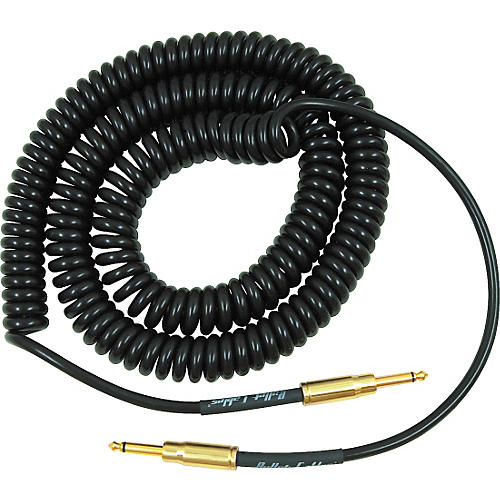 Premium Vintage Coil Cable Straight-Straight Chrome Bullet Connectors