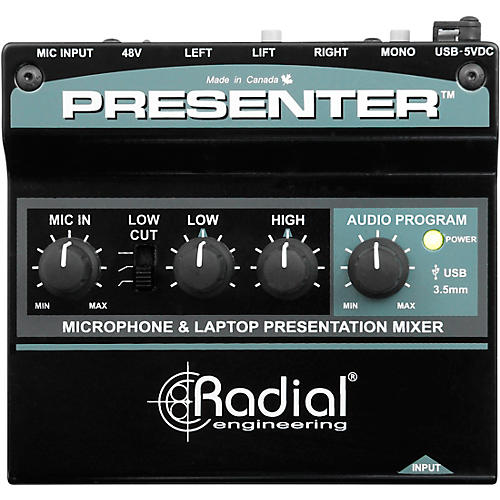 Radial Engineering Presenter Audio Compact Presentation Mixer and USB Interface