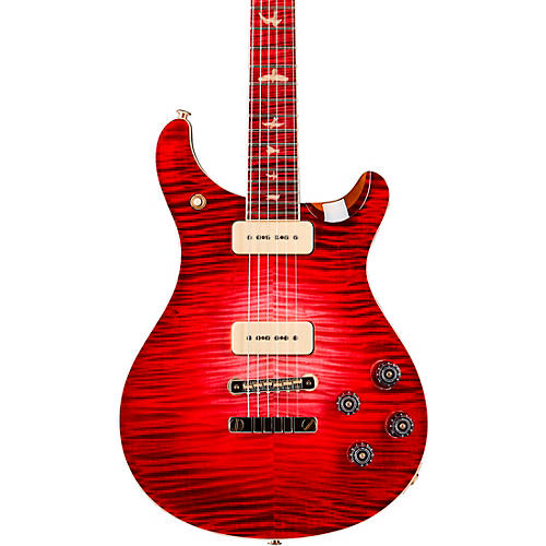 PRS Private Stock McCarty 594 with P90s Curly Maple Top African Ribbon Mahogany Back Stained Curly Maple Fretboard with Pattern Vintage Neck Electric Guitar Blood Red Glow