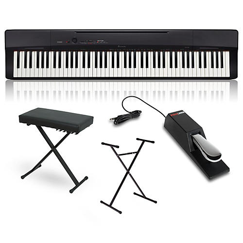 Privia PX-160BK Digital Piano With Stand, Sustain Pedal and Deluxe Keyboard Bench