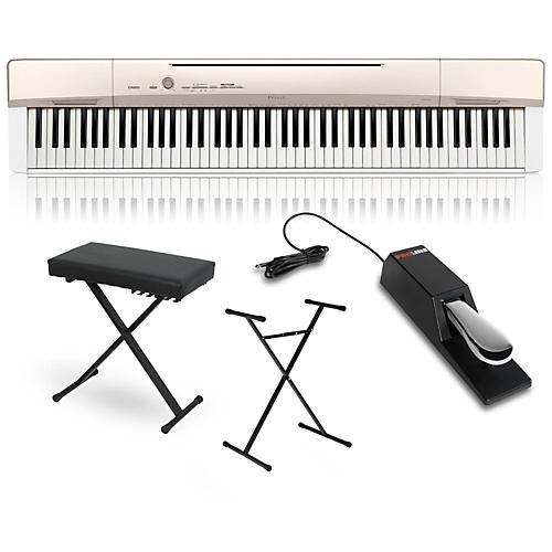 Casio Privia PX-160GD Digital Piano with Stand Sustain Pedal and Deluxe  Keyboard Bench