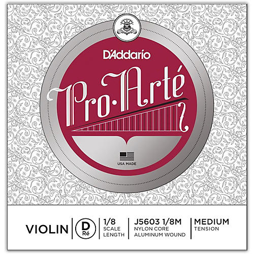 D'Addario Pro-Arte Series Violin D String 1/8 Size