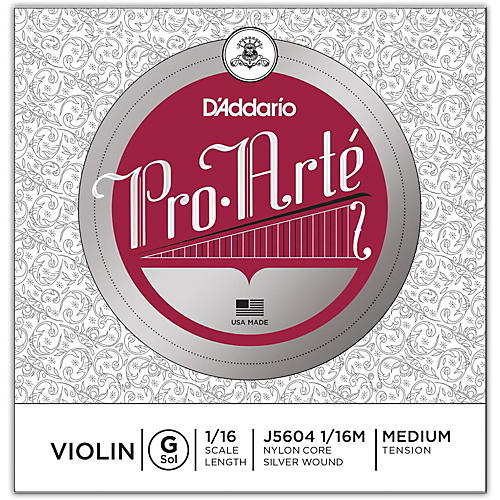 D'Addario Pro-Arte Series Violin G String 1/16 Size