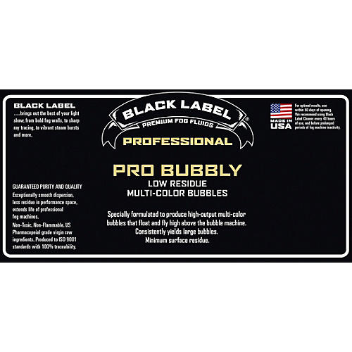 Black Label Pro Bubbly 55 gal. Professional Super Bubble Juice, Multi-color Bubbles, Low Residue Loading Dock