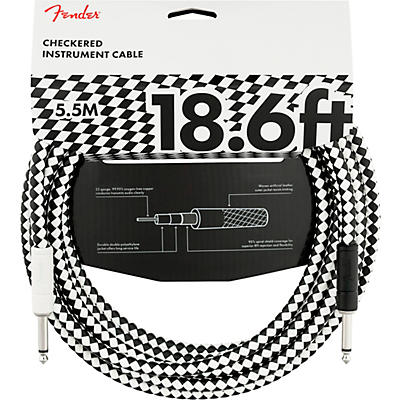 Fender Pro Checkerboard Instrument Cable, Straight to Straight