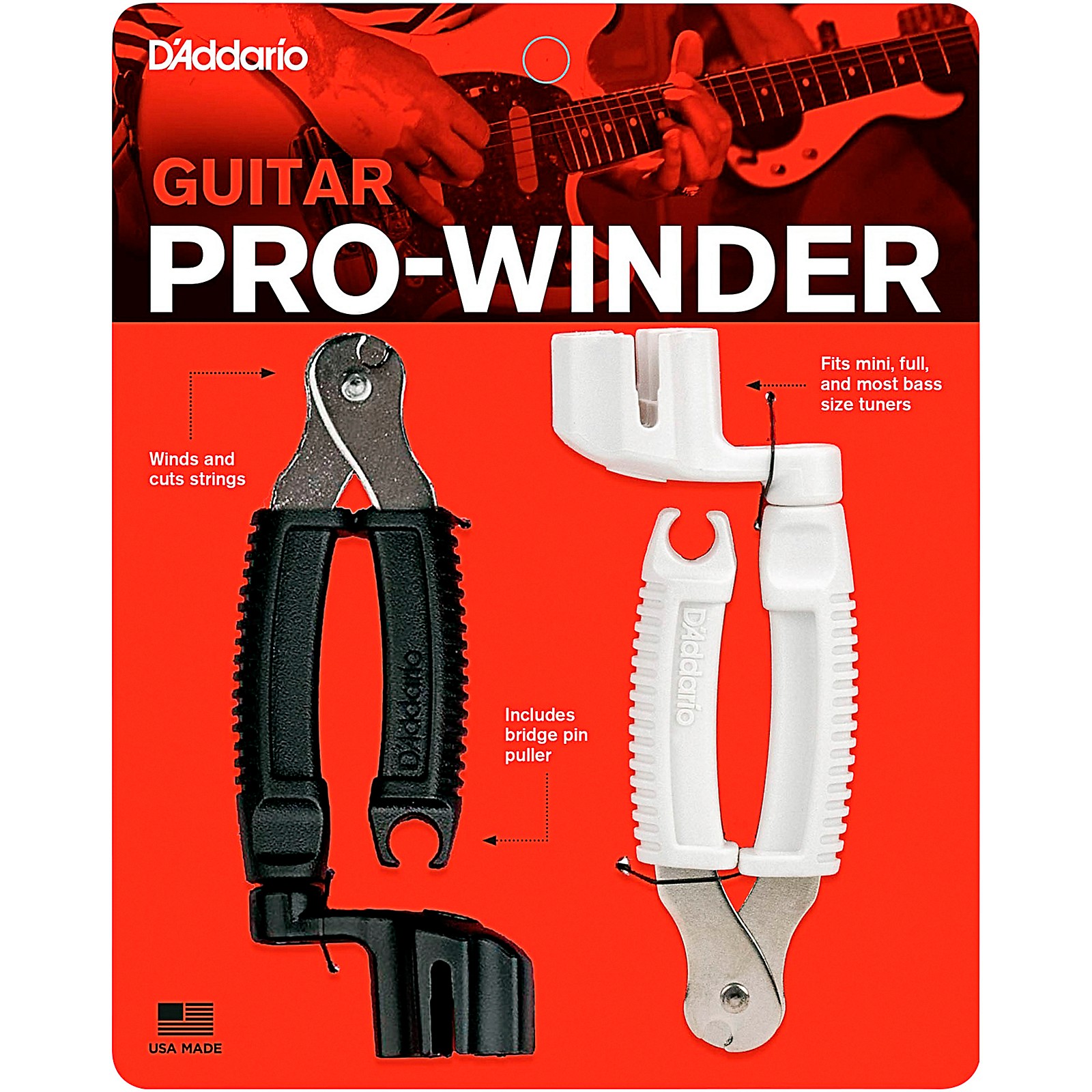 D'Addario Waves Pro Winder String Winder and Cutter, 2 Pack