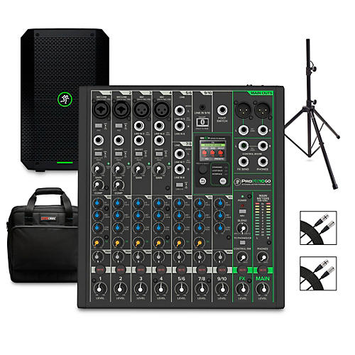 Mackie ProFX10GO Battery-Powered Mixer Bundle With Thump GO Speaker, Stand, Cables & Mixer Bag