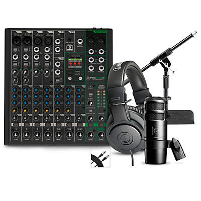 Mackie ProFX10v3+ Content Creator Bundle With AT2040 Microphone and ATH-M20X Headphones