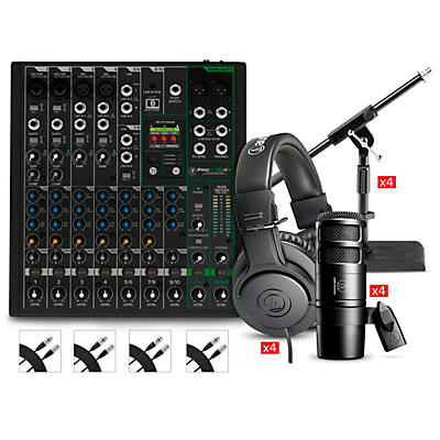 Mackie ProFX10v3+ Content Creator Bundle With AT2040 Microphones & ATH-M20X Headphones