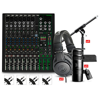 Mackie ProFX12v3+ Content Creator Bundle With AT2040 Microphones & ATH-M20X Headphones