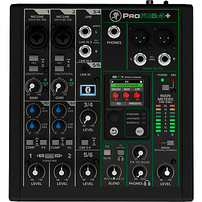 Mackie ProFX6v3+ 6-Channel Analog Mixer With Enhanced FX, USB Recording Modes & Bluetooth