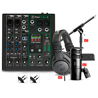 Mackie ProFX6v3+ Content Creator Bundle With AT2040 Microphones & ATH-M20X Headphones