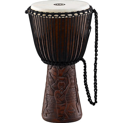 MEINL Professional African Djembe Condition 1 - Mint Large African Village Carving
