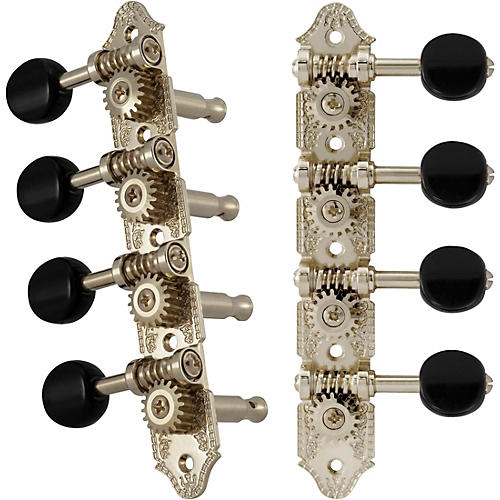 Grover Professional Mandolin A Style 409 Series Black Button Tuning Machines Nickel