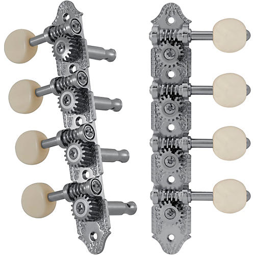 Grover Professional Mandolin A Style 409 Series White Button Tuning Machines Chrome