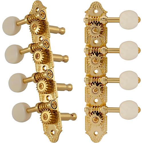 Grover Professional Mandolin A Style 409 Series White Button Tuning Machines Gold