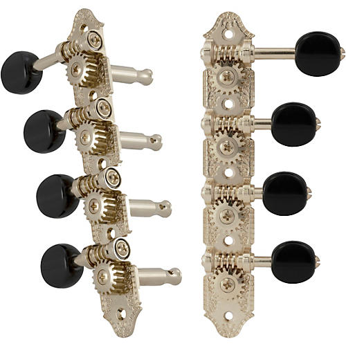 Grover Professional Mandolin F Style 409 Series Black Button Tuning Machines Nickel