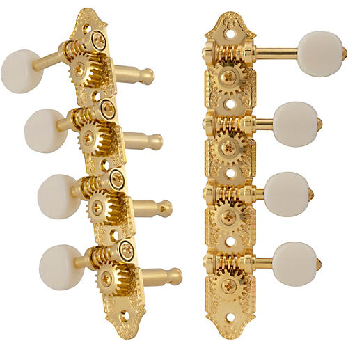 Grover Professional Mandolin F Style 409 Series White Button Tuning Machines Gold