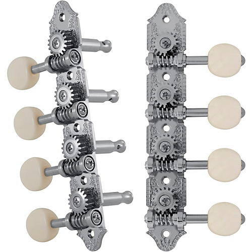 Grover Professional Mandolin Vintage A Style 409 Series White Button Tuning Machines Chrome