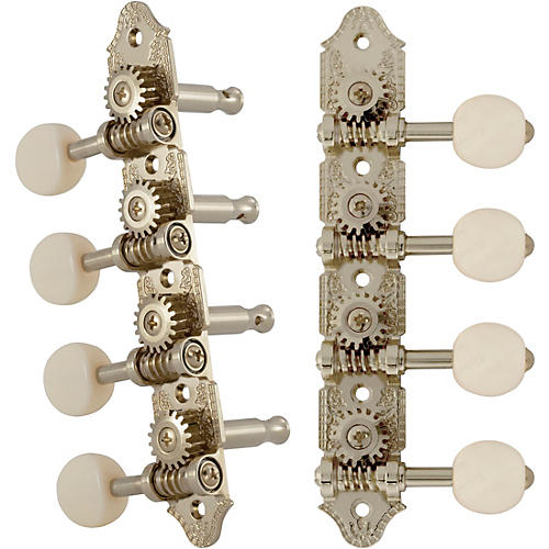 Grover Professional Mandolin Vintage A Style 409 Series White Button Tuning Machines Nickel