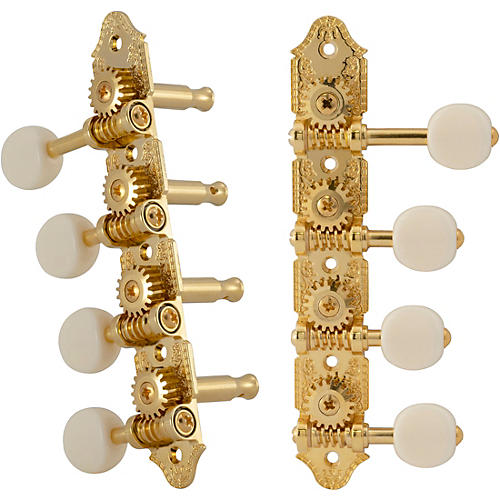 Grover Professional Mandolin Vintage F Style 409 Series White Button Tuning Machines Gold