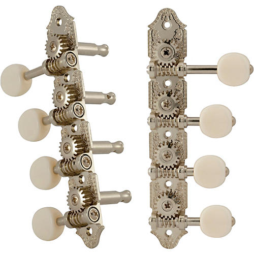 Grover Professional Mandolin Vintage F Style 409 Series White Button Tuning Machines Nickel