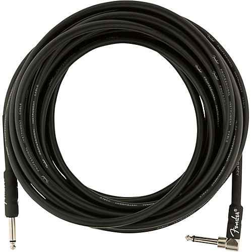 Fender Professional Series Straight to Angle Instrument Cable 25 ft. Black